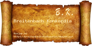 Breitenbach Konkordia névjegykártya